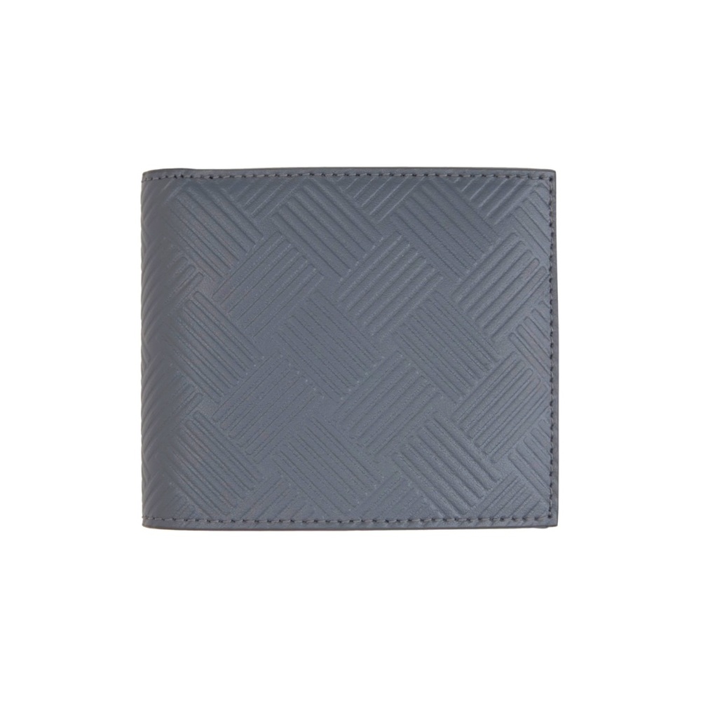 NWT Authentic Bottega Veneta Embossed Calf Leather Bifold Wallet Gray